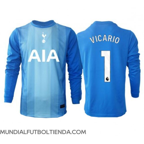 Camiseta Tottenham Hotspur Guglielmo Vicario #1 Portero Segunda Equipación Replica 2025-26 mangas largas